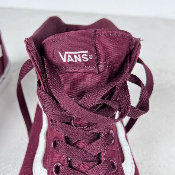 Vans Old Skool Sk8 Womens Canvas Marron White Sneakers Sz 7.5 - Picture 3 of 9
